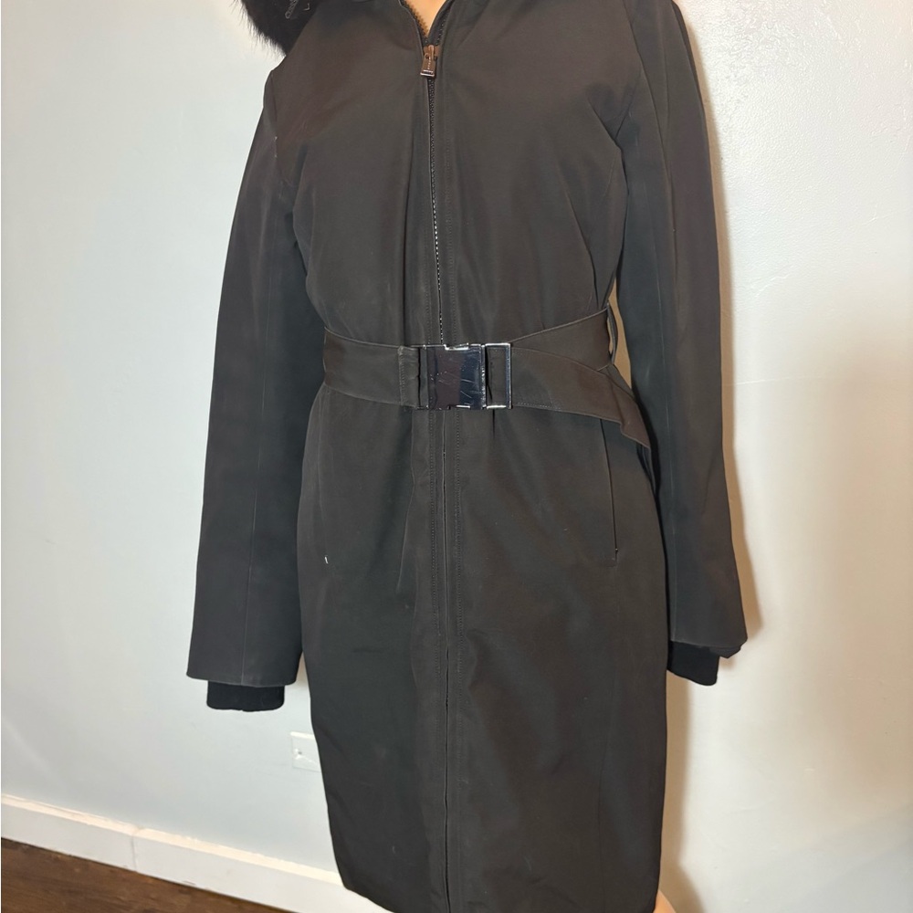 Aritzia Babaton Black Tahoe Belted Parka Size Small